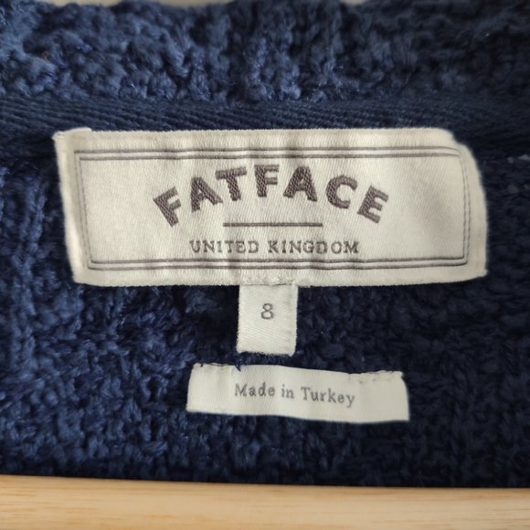 Fat Face Waterfall Knit Cardigan Sweater Blue Size 8 - Picture 7 of 8